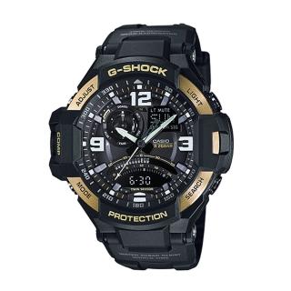 【CASIO 卡西歐 G-SHOCK 系列】數位羅盤/溫度/計時 LED 造型飛行錶(GA-1000)