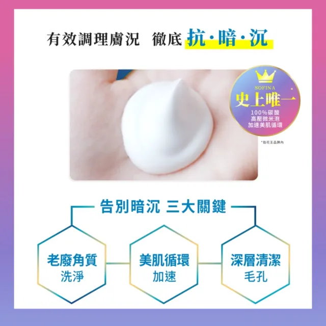 【SOFINA 蘇菲娜】iP瞬亮碳酸洗顏慕絲(200g)