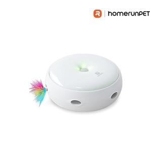 【HomeRun 霍曼】甜甜圈智慧自動逗貓器(羽毛隨機伸出 激發貓咪狩獵天性)