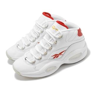 【REEBOK】籃球鞋 Question Mid Dr. J 男鞋 白 紅 緩震 Iverson 運動鞋(GX0230)