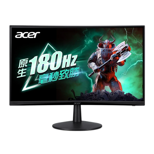 【Acer 宏碁】ED240Q S3 24型 VA 180Hz 曲面電競螢幕(FreeSync/喇叭/1500R/HDR10)