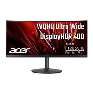 【Acer 宏碁】XZ342CU S3 34型 VA 2K 180Hz曲面電腦螢幕(1500R/21:9/HDR400/內建喇叭/1ms)