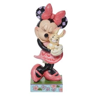 【Enesco】精品家飾 Disney 迪士尼 米妮春天抱兔子塑像居家擺飾(Jim Shore愛木小灣)