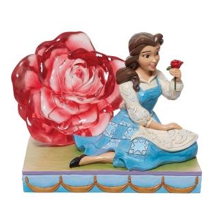 【Enesco】精品家飾 Disney 迪士尼 美女與野獸 貝兒身後透明玫瑰居家擺飾(Jim Shore愛木小灣)