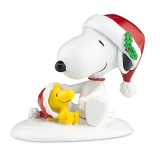 【Enesco】精品家飾 SNOOPY 史努比與胡士託聖誕帽居家擺飾(Jim Shore愛木小灣)