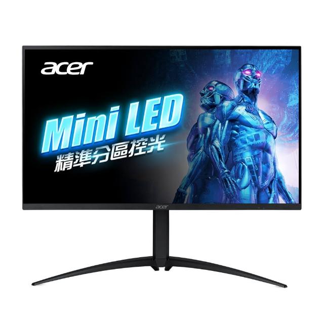 【Acer 宏碁】XV275U P3 抗閃系列 27型 VA MiniLED 170Hz電競螢幕(FreeSync/HDR1000/樞紐旋轉/2ms)