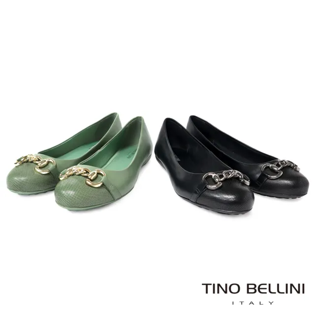 TINO BELLINI 貝里尼 巴西進口金屬鍊飾娃娃鞋FWBT034-5(草綠)