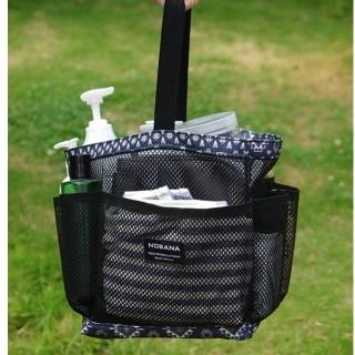 【May Shop】NOBANA戶外旅行便攜洗澡籃沐浴網籃游泳手提袋浴室盥洗網袋收納包
