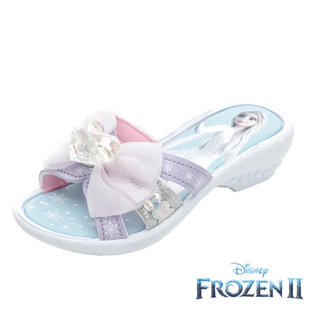 Disney 迪士尼Disney 迪士尼 正版童款 冰雪奇緣 PVC拖鞋/童 室內 室外 台灣製 紫色(FNKS37047)