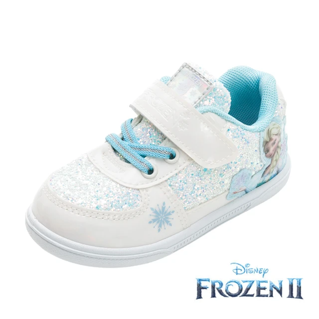 Disney 迪士尼Disney 迪士尼 正版童鞋 冰雪奇緣 休閒運動鞋/絆帶設計 舒適 抗菌 防臭 台灣製 白藍(FOKB37746)