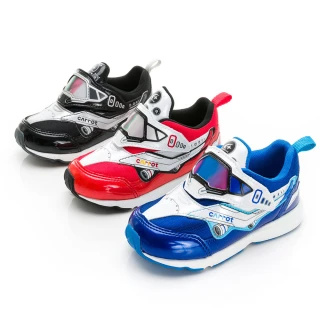 【MOONSTAR 月星】童鞋玩耍系列3E寬楦酷炫飛機童鞋(紅、藍、黑)