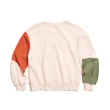 【EDWIN】女裝 撞色圖騰造型寬厚長袖T恤(淡粉紅)