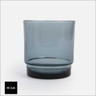 【HOLA】伊登可堆疊玻璃水杯280mL 圓型藍灰