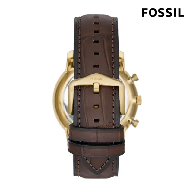 【FOSSIL 官方旗艦館】Minimalist 流金歲月計時指針手錶 咖啡色環保製程皮革錶帶 42MM FS5942