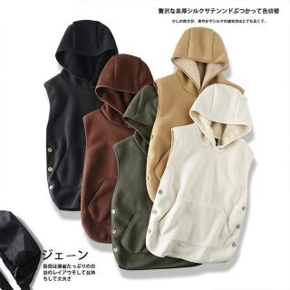 【CS22】秋冬保暖超柔軟搖粒絨休閒連帽背心馬甲外套/罩衫(羊羔絨背心/M-3XL)