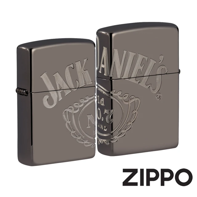 【Zippo】傑克丹尼聯名款-黑冰深雕標誌-加厚版-防風打火機(美國防風打火機)