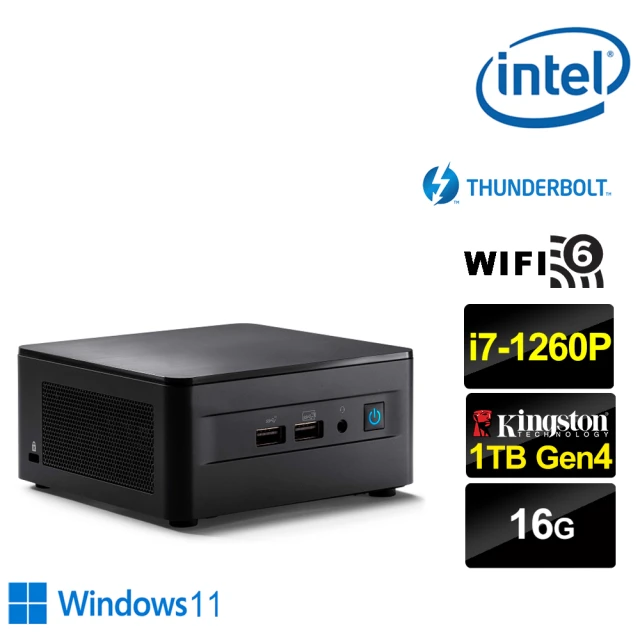 Intel 英特爾Intel 英特爾 NUC平台i7十二核{光影中校IIW} Win11迷你電腦(i7-1260P/16G/1TB M.2)