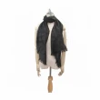 【COACH】簡約黑C LOGO羊毛混蠶絲輕暖圍巾(CB700 BLK)