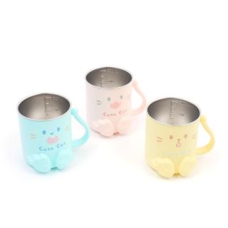 【TRENY】兒童雙層不鏽鋼水杯漱口杯-貓咪