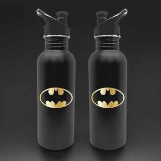 【DC蝙蝠俠】蝙蝠俠 Batman LOGO 經典款保溫杯 黑色經典金屬水壺(700ml)