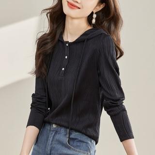 【ONEY 歐妮】★氣質休閒連帽肌理感上衣(OL/女裝/長袖)