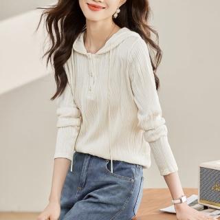 【ONEY 歐妮】★連帽氣質休閒肌理感上衣(OL/女裝/長袖)