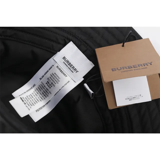 BURBERRY 巴寶莉 M號 Horseferry 標誌尼龍漁夫帽(黑色)