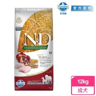 【法米納Farmina】LD6 低卡宅犬 雞肉石榴 12kg潔牙顆粒｜ND天然低穀犬糧 12公斤 絕育犬 低GI狗飼料