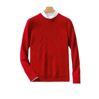 【米蘭精品】現貨+預購 羊毛毛衣長袖針織衫(保暖圓領加厚提花打底男上衣6色74hn11)