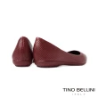 【TINO BELLINI 貝里尼】巴西進口尖頭菱格平底鞋FWBV034-A(勃根地紅)