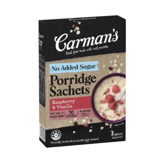 即期品【澳洲Carmans】覆盆莓香草風味燕麥粥(320g/盒 效期:2024/11/23)