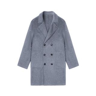【米蘭精品】現貨+預購 羊毛大衣毛呢外套(中長版款風衣修身保暖男外套3色74hn24)