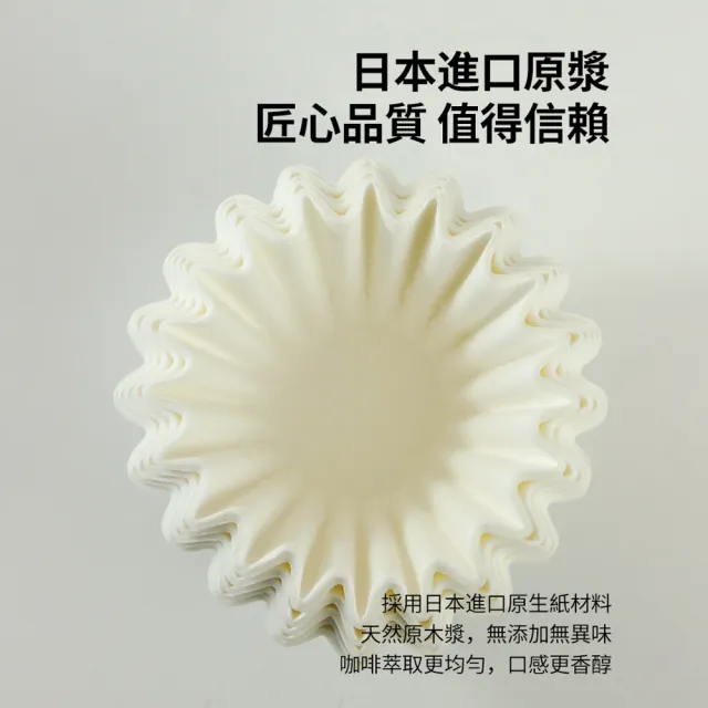 【ANTIAN】200入組 蛋糕型一次性手沖咖啡濾紙 泡茶葉過濾紙 155/185型波紋咖啡濾紙