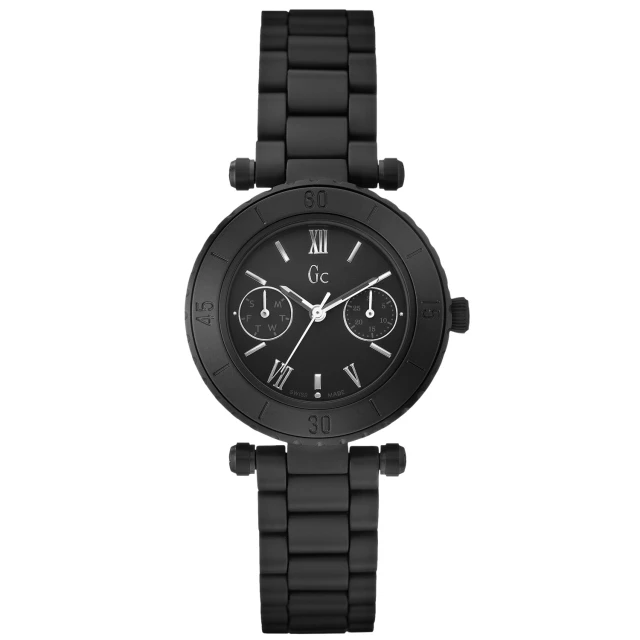 【Gc】經典時尚雙眼陶瓷錶-小-全黑-SWISS MADE(X35004L2S)