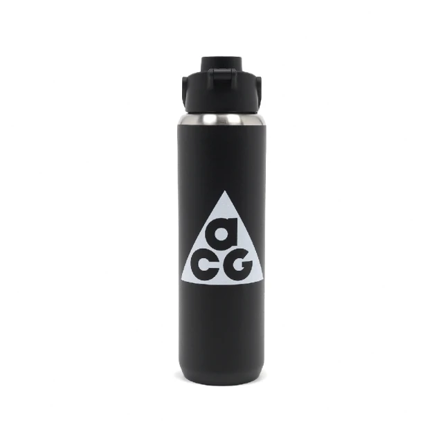 NIKE 耐吉 水壺 Recharge 黑 白 不鏽鋼 保冷瓶 防漏 防刮 700ml ACG(N100989708-024)