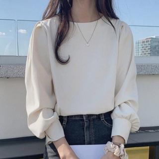 【Amirr 艾米爾】★氣質甜美燈籠袖上衣(女上衣/長袖/T恤)