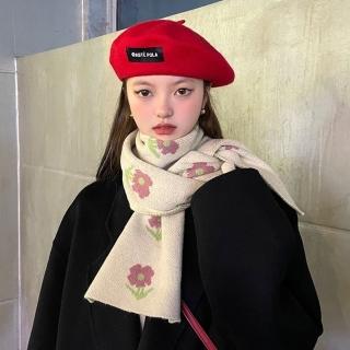 【HaNA 梨花】韓國可愛風小花花．花兒開了圍巾防寒護頸保暖