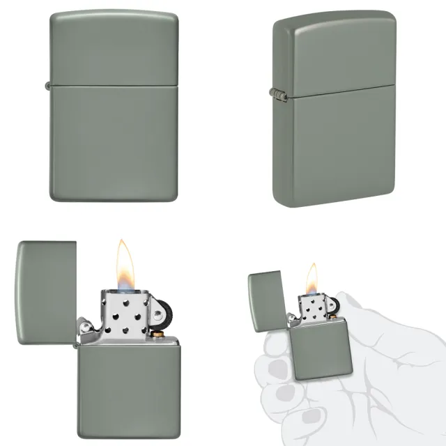 【Zippo官方直營】鼠尾草綠亮漆-素面-防風打火機(美國防風打火機)