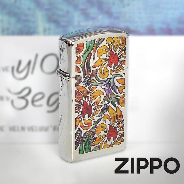 【Zippo官方直營】火焰花藝-窄版防風打火機(美國防風打火機)