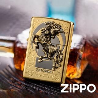 【Zippo官方直營】尊爵獨角獸-金色防風打火機(美國防風打火機)