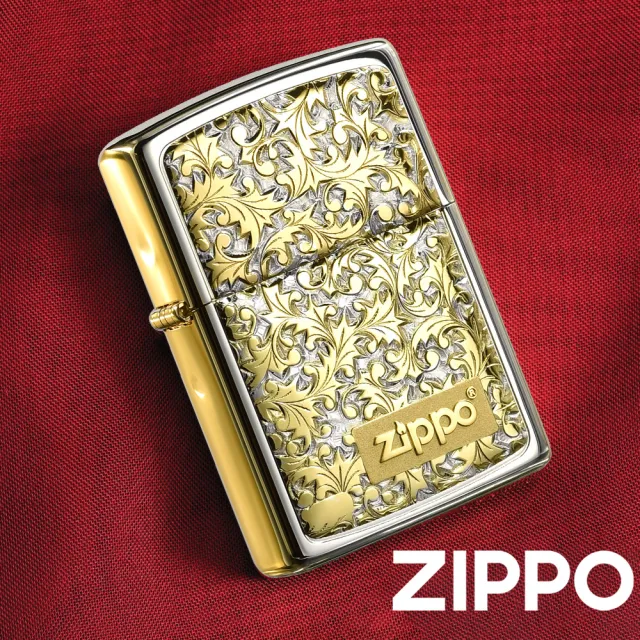 【Zippo官方直營】精雕唐草-白金-防風打火機(美國防風打火機)