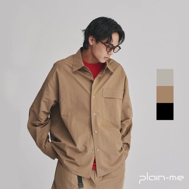 plain-me OOPLM 抗撕裂長袖口袋襯衫 OPM3307-242(男款/女款 共3色 襯衫 休閒長袖上衣)