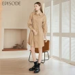 【EPISODE】休閒寬鬆紐扣棉質襯衫裙長洋裝E35707（卡其）