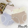 【HanVo】現貨 超值3件組 粉紅花朵立體壓紋棉質內褲 獨立包裝 吸濕透氣抗菌中腰三角褲(任選3入組合 5832)