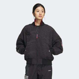 【adidas 愛迪達】外套 女款 運動外套 三葉草 新年 亞規 STLE PAD JKT 黑IX4219