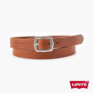 【LEVIS 官方旗艦】女款 真皮皮帶 / 簡約幾何金屬釦頭 棕 熱賣單品 D7866-0002