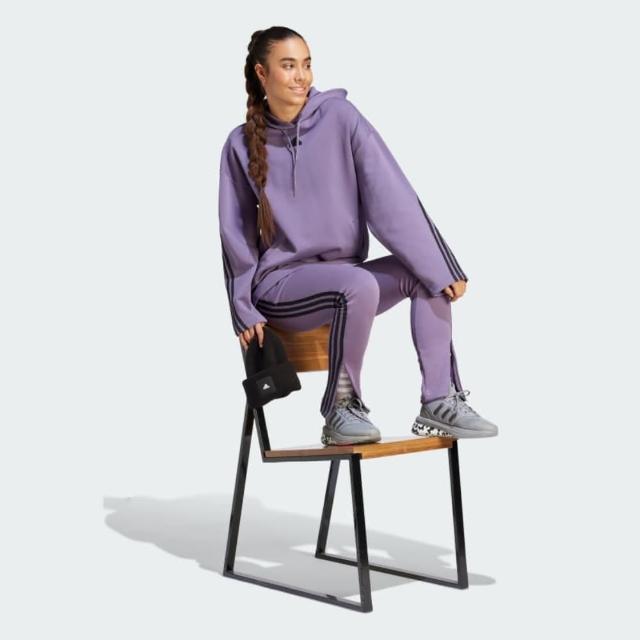 【adidas 愛迪達】上衣 女款 長袖上衣 帽T 運動 W FI 3S HOODIE 紫 IL3023(S2269)