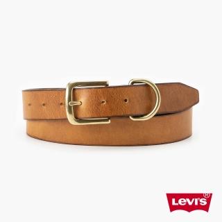 【LEVIS 官方旗艦】男款 真皮皮帶 / 精工鑲嵌Logo 棕 人氣新品 D7928-0002