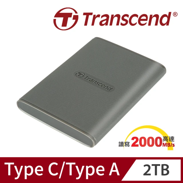 Transcend 創見Transcend 創見 ESD360C 2TB USB3.2/Type C 雙介面行動固態硬碟-古典灰(TS2TESD360C)