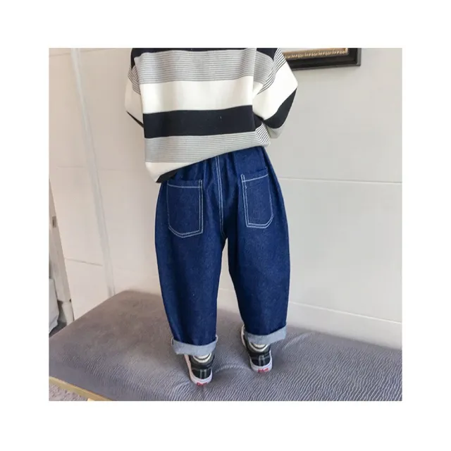 【安朵童舖】現貨韓版兒童加絨牛仔長褲加厚寬鬆保暖長褲女童牛仔褲(035A/056)